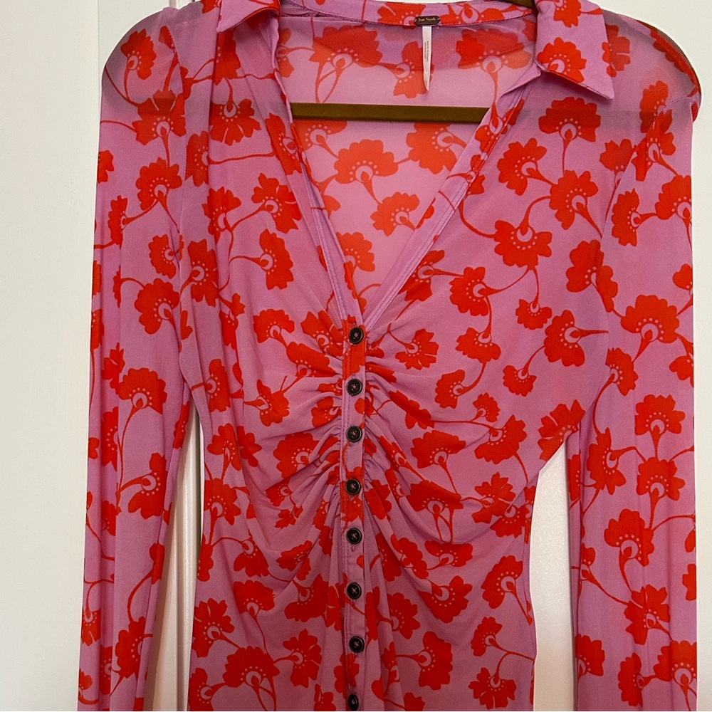 Free People Sheer Floral top